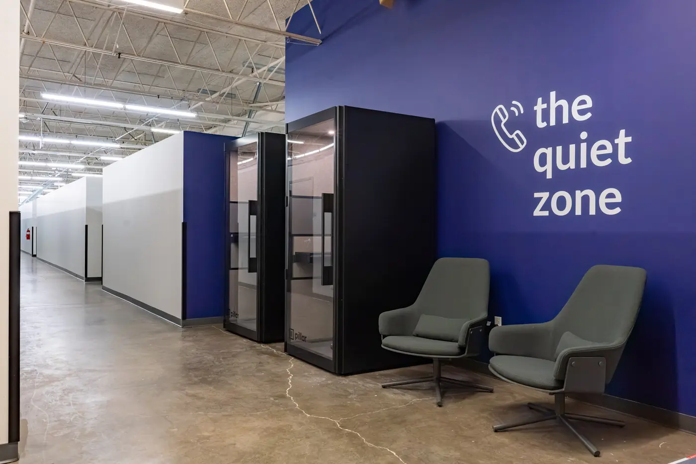 Quiet zone and phone booths at Elevator St. Louis