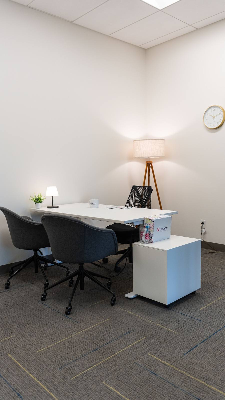Staged office, St. Louis (portrait)