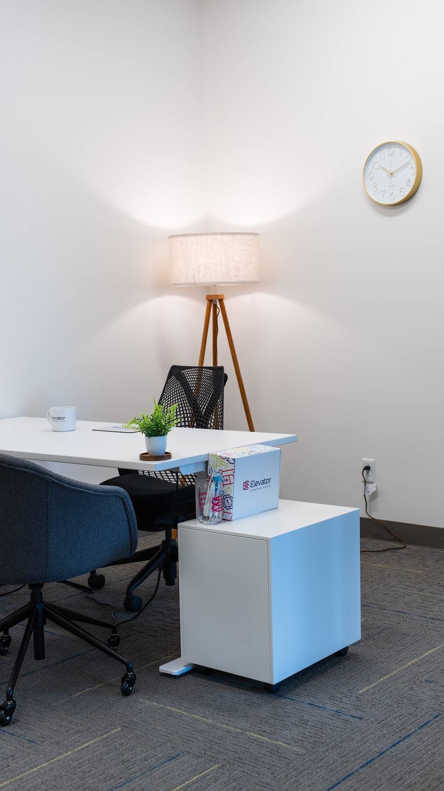 Staged office, St. Louis (portrait)